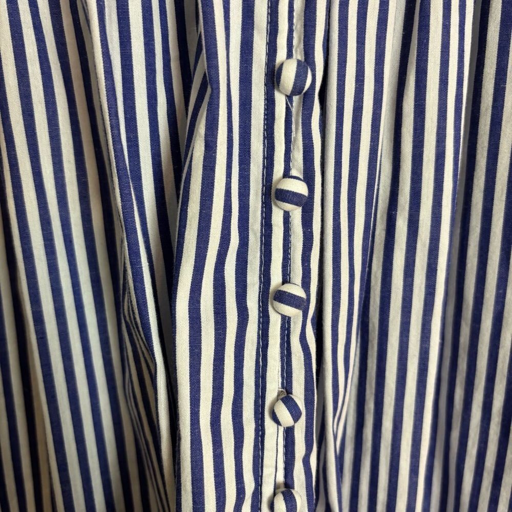 O. P. T. Stella Blue & White Striped Tiered Ruffle Midi Maxi Dress Size Medium - Picture 11 of 16